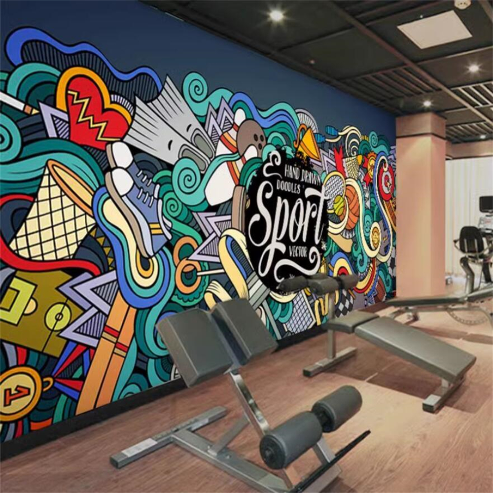 Custom Sports Graffiti Wallpap - Home Gym House incelemesi ve fiyatı