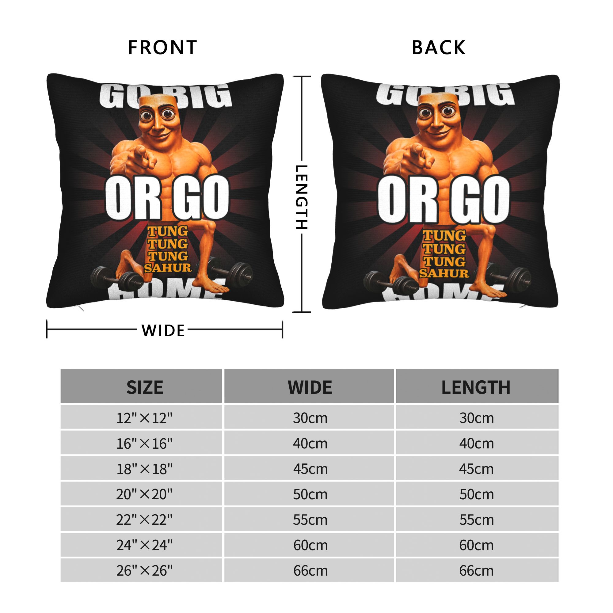 Pillow Case Go Big or Go Tung  - Home Gym Yes Or No incelemesi ve fiyatı