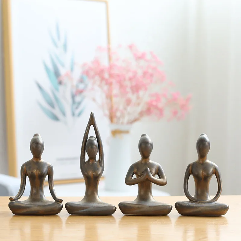 Abstract Yoga Poses Zen Cerami - Home Gym Zen incelemesi ve fiyatı